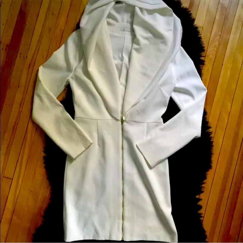 Pink Stitch white hooded jacket coat dress Sz 4